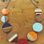 RESIN & WOOD DISC NECKLACE