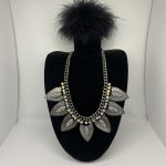 GUNMETAL EFFECT STATEMENT NECKLACE