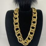 GOLD EFFECT CHAIN STATEMENT NECKLACE