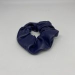 BLUE VEGAN LEATHER FABRIC SCRUNCHIE