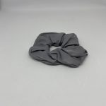 GREY VEGAN LEATHER FABRIC SCRUNCHIE