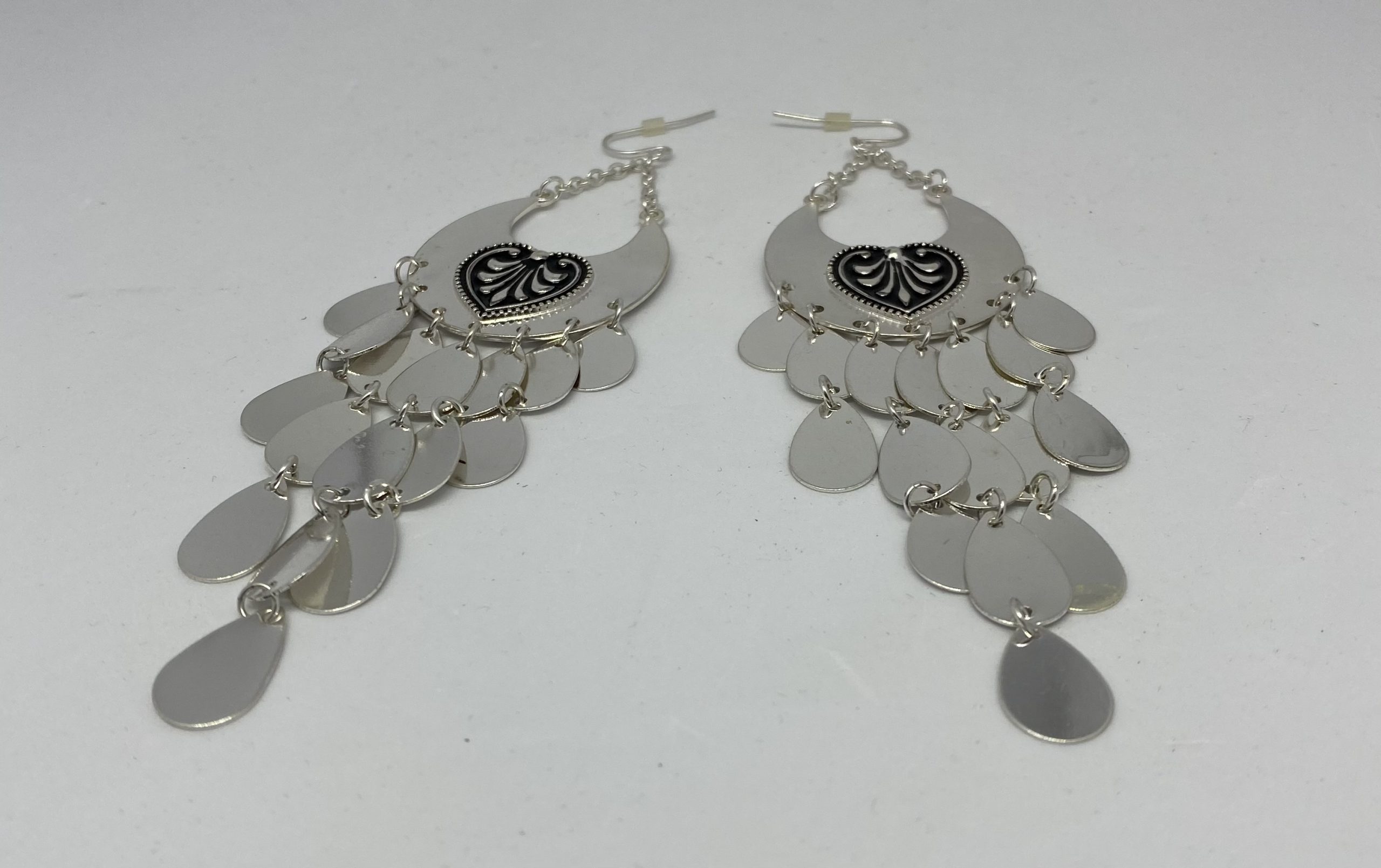 BOHO SILVER EFFECT PIERCED EARRINGS