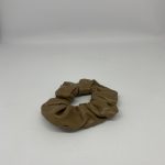 VEGAN LEATHER BROWN FABRIC SCRUNCHIE