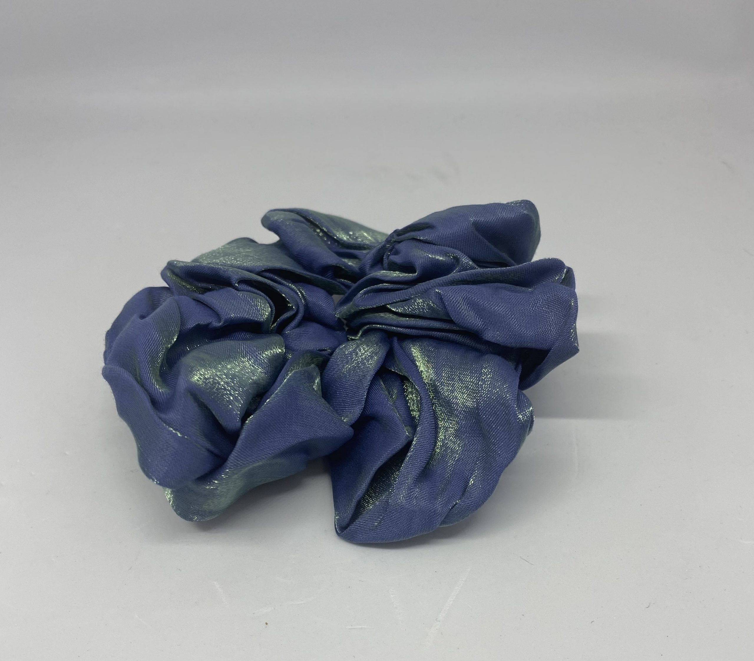 BLUE SATIN SHEEN SCRUNCHIE
