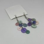 HANDMADE BUTTON PIERCED EARRINGS